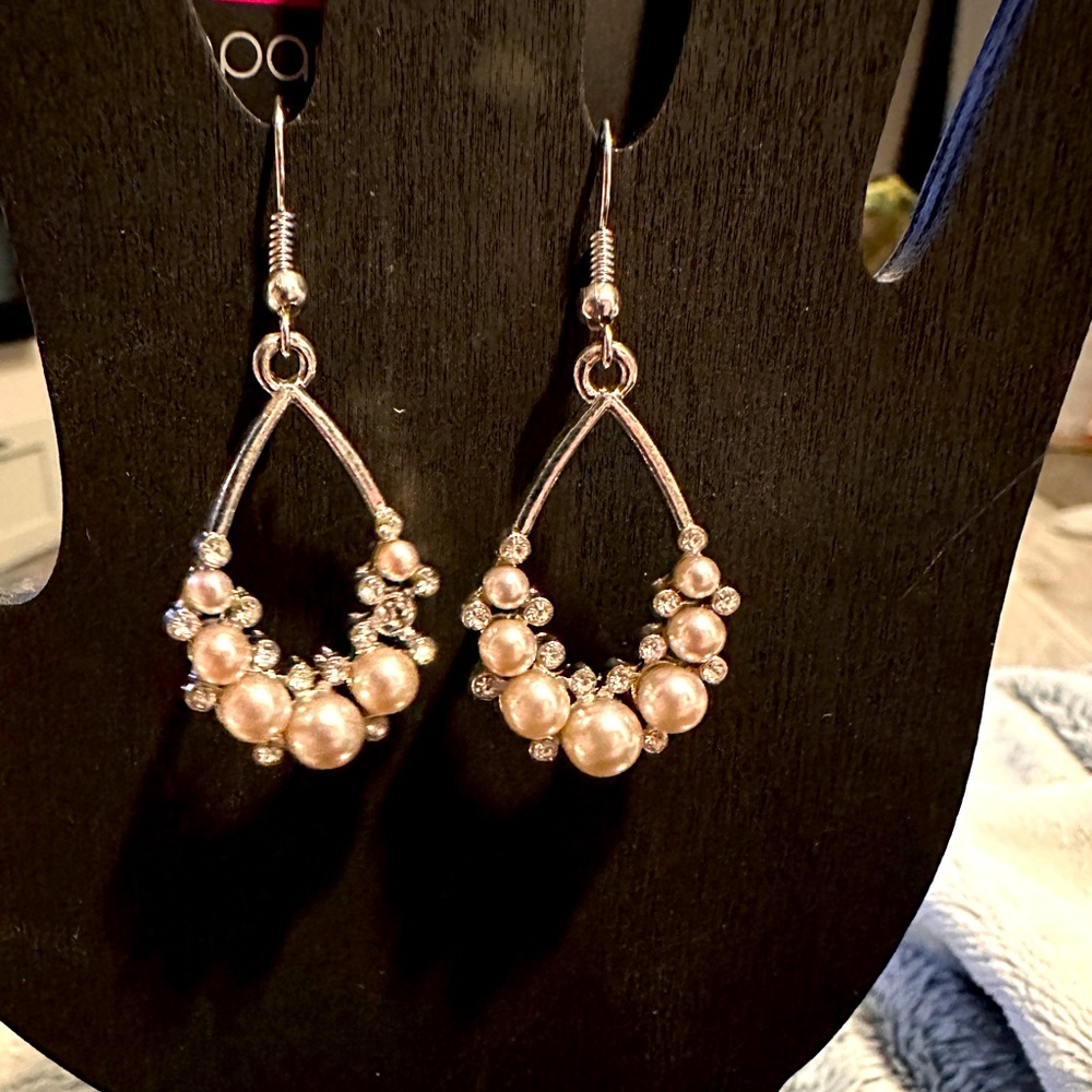Pearl fish hook earrings